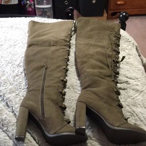 Lace up over the knee boots